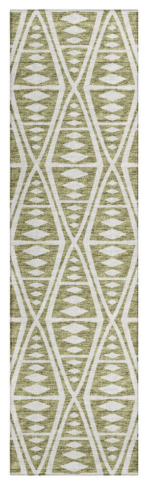 Indoor/Outdoor Sedona SN6 Moss Machine Washable 2'3" x 7'6" Runner Rug