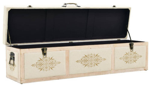 vidaXL Storage Bench Cream