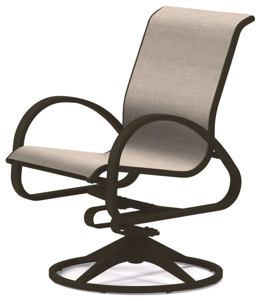 Aruba II Sling Swivel Rocker, Textured Beachwood, Natural
