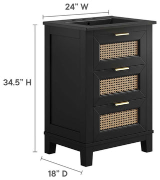 Dixie 24" Solid Wood Bathroom Vanity Cabinet, Black Black