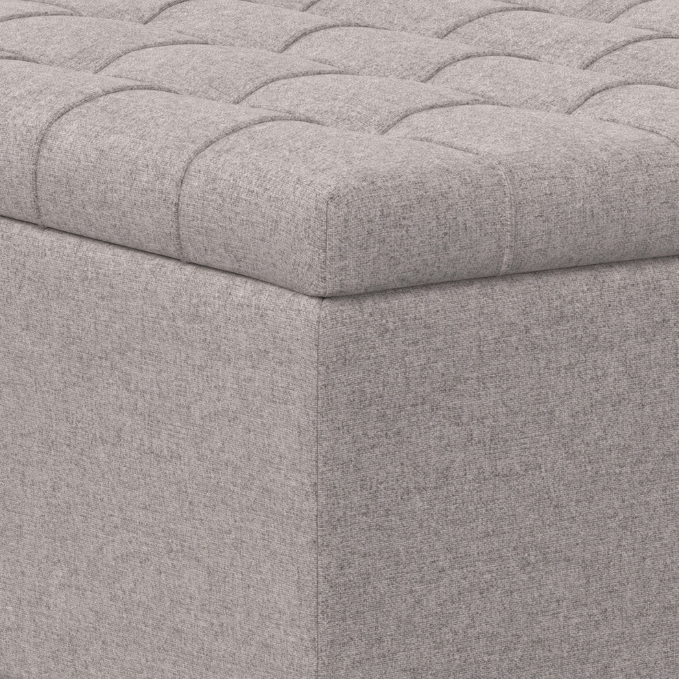 Harrison Small Square Coffee Table Storage Ottoman, Cloud Grey