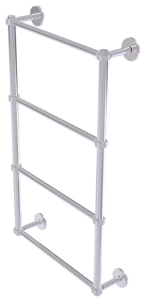 Prestige Skyline 4 Tier 30" Ladder Towel Bar, Groovy Detail, Polished Chrome