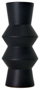 American Art Decor Contemporary Black Shaped Ceramic Vase 11"