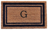 Dark Blue Border 24"x36" Monogram Doormat, Letter G