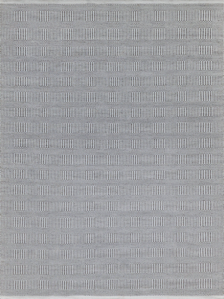 Naples Indoor/Outdoor Handmade Flatwoven PET yarn Gray/Ivory Area Rug, 10'x14'