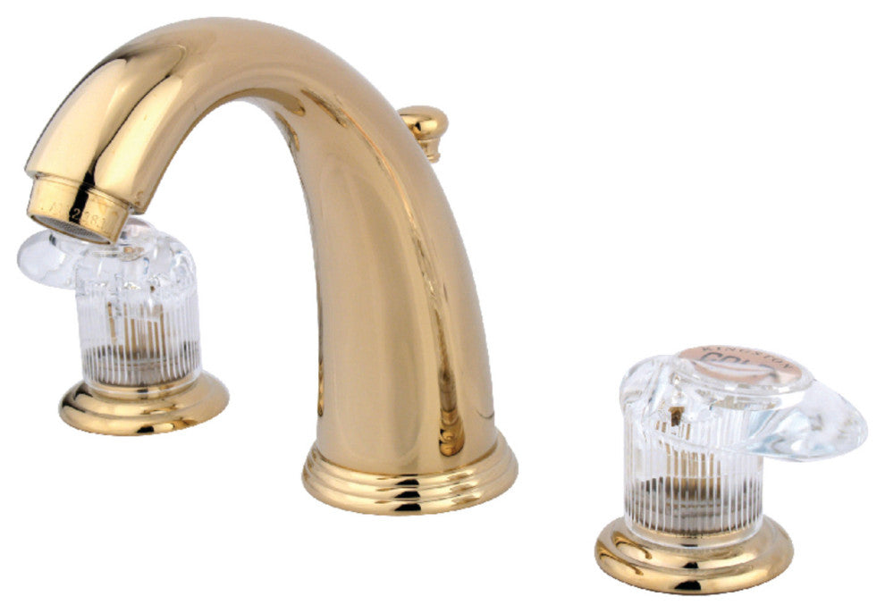 Kingston Brass Widespread Bathroom Faucet With Retail Pop-Up, Polished Brass