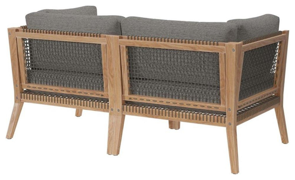 Clearwater Outdoor Patio Teak Wood Loveseat