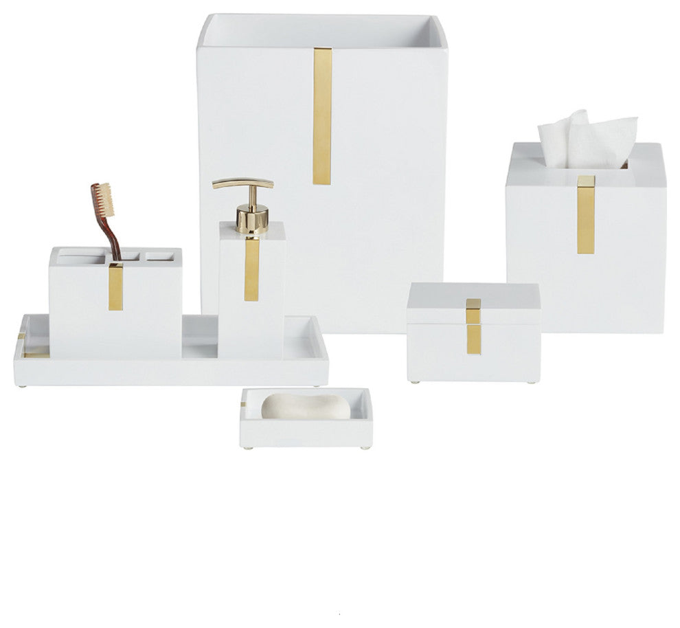 Houston Street White/Brass Tissue Cover
