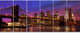 Brooklyn Bridge and Manhattan at Sunset, Pink, Canvas Print, 70"x28", 6 Panels