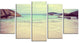 "Vintage Style Seashore Thailand" Seascape Art Canvas, 5 Panels, 60"x32"