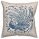 Blue Drawn Peacock 4 20x20 Spun Poly Pillow