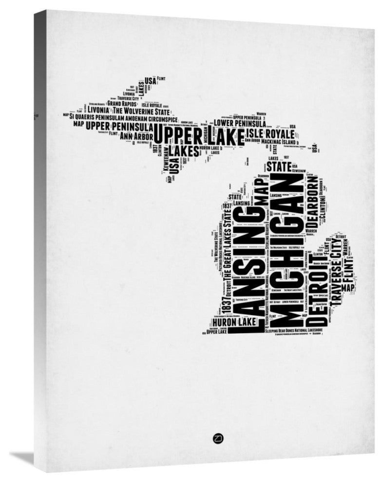 "Michigan Word Cloud 2" Fine Art Print