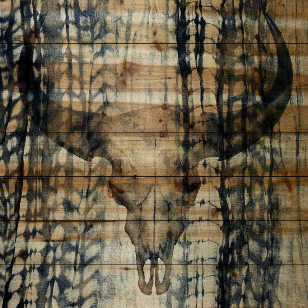 "Skull" UV Ink Print on Natural Pine Wood, 24"x24"