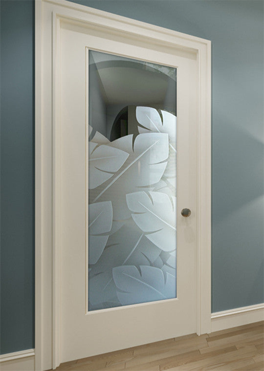 Interior Prehung Door or Interior Slab Door - Banana Leaves - Primed - 24" x...
