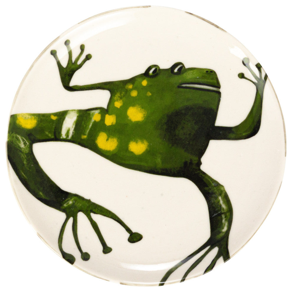 Stoneware Plate Set with Animal Designs, Multicolor, Set of 8