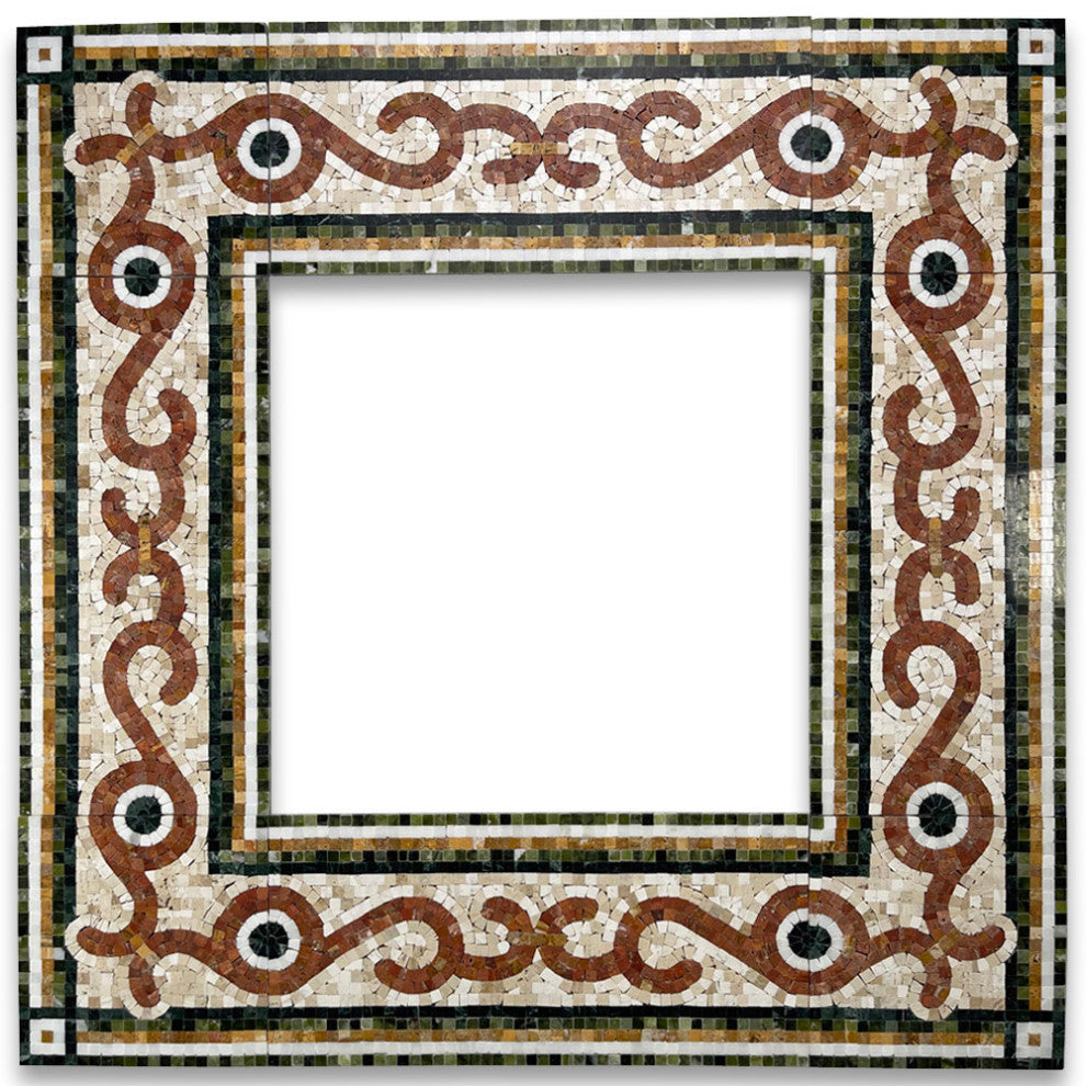 Coral Seagrass 8.3x17.7 Marble Mosaic Border Listello Tile Polished, 1 piece