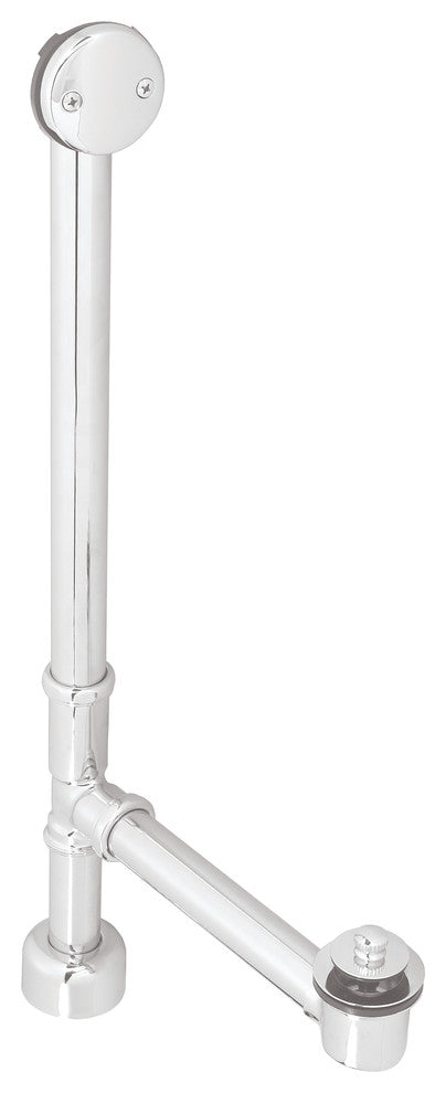 Pull & Drain Bath Waste - 22" Make-Up, 17 Ga. Tubing In Powder Coated White
