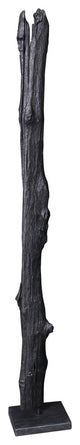 Industrial Tall Teak Wood Sculpture Weathered Grey - Grey