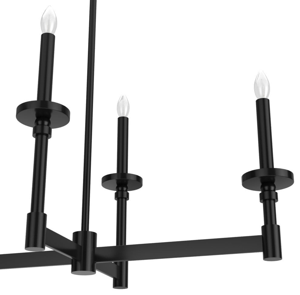 Hunter Briargrove Matte Black 7-Light Linear Chandelier Light Fixture
