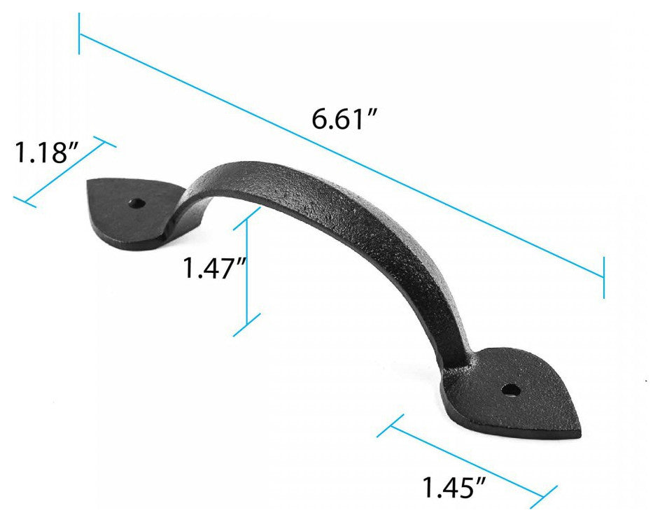 Door or Drawer Pull Wrought Iron Heart 6 7/8" Pack of 8 |