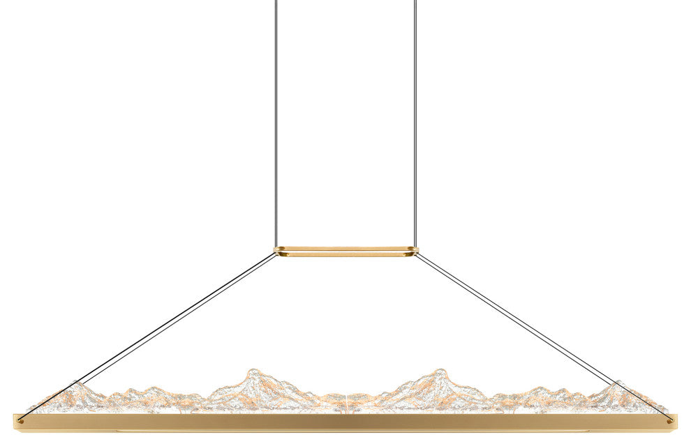 Himalayas Integrated LED Chandelier, Brass, 48 Inches