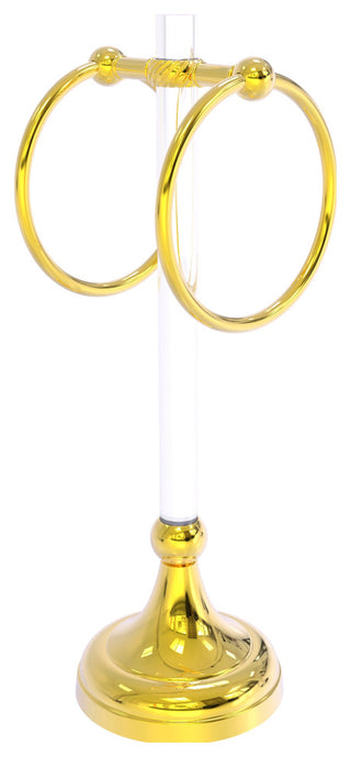 Pacific Grove 2 Ring Vanity Towel Ring with Twisted Accents, Polished Brass
