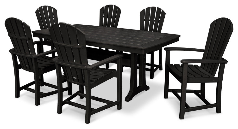 POLYWOOD 7 Piece  Palm Coast Dining Set, Black