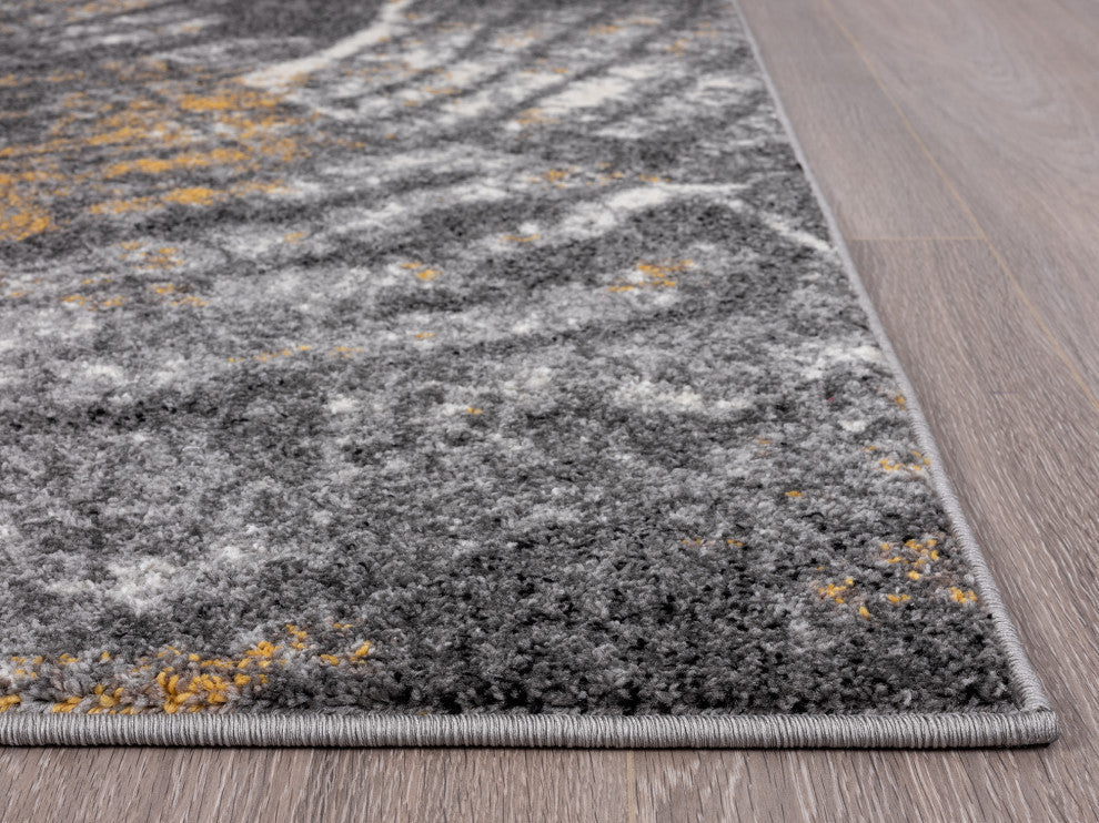 Abani Laguna LAG140A Grey Fractured Wood Area Rug