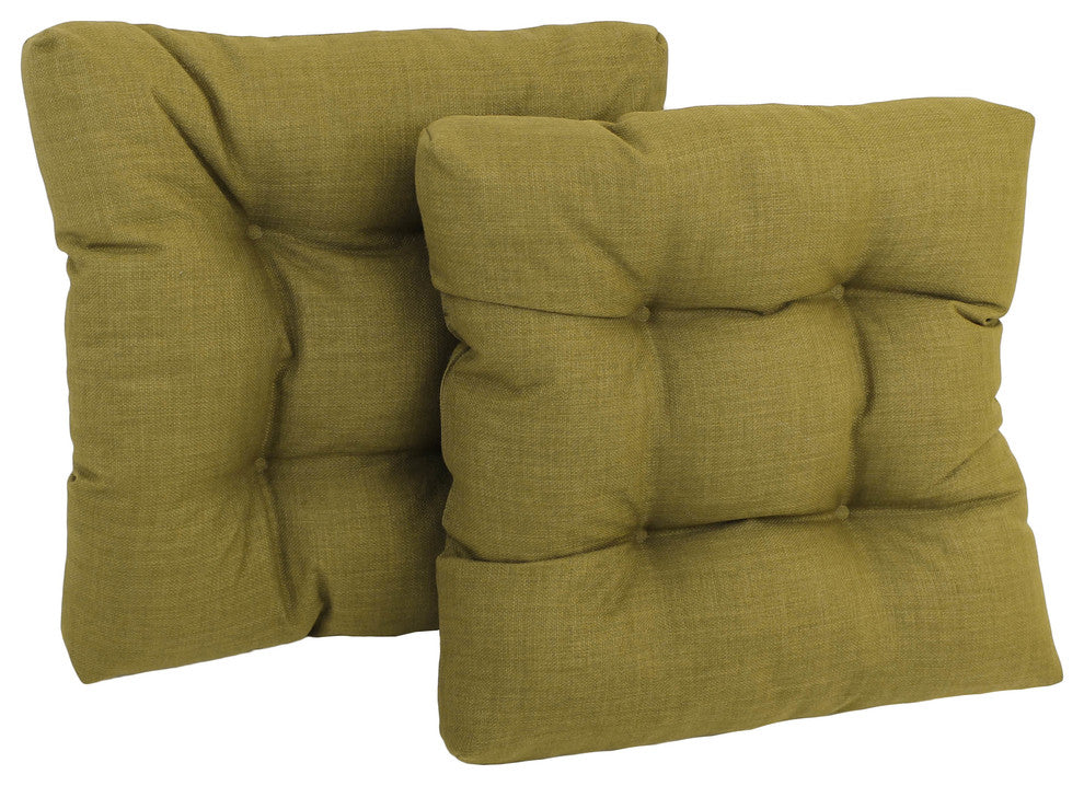19" Squared Tufted Dining Chair Cushion, Set of 2, Avocado