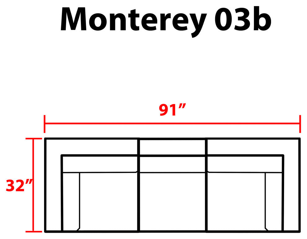 Monterey 3 Piece Outdoor Wicker Patio Furniture Set 03b