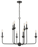8 Light 33.625 in. Matte Black Chandelier