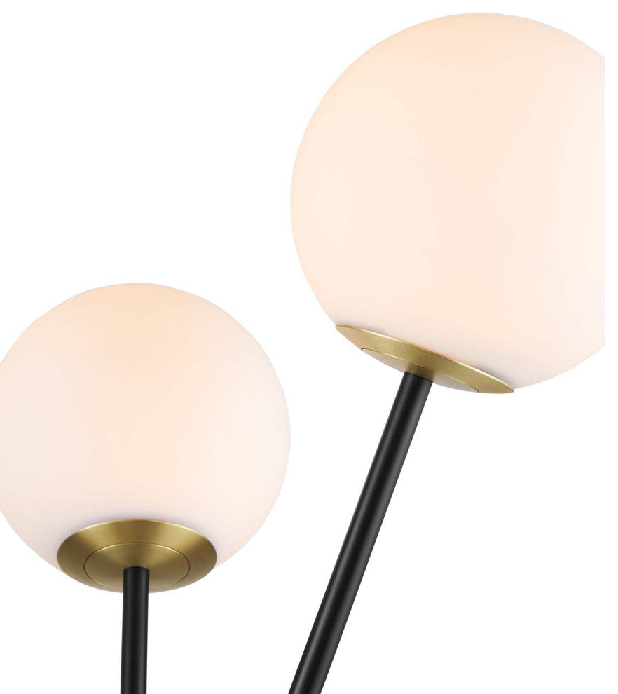 Floor Lamp Light, Black, Brass, Modern, Mid Century Cafe Bistro Hospitality