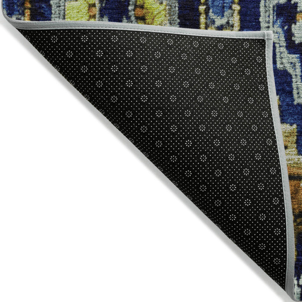 Machine Washable Indoor/Outdoor Chantille ACN1891 Navy 5' x 7'6" Rug