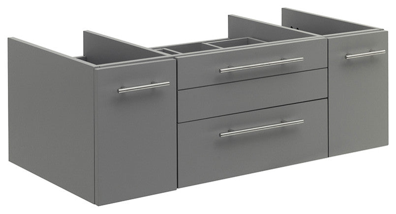 Lucera Wall Mount Vessel Sink Bathroom Cabinet, Gray, 42"