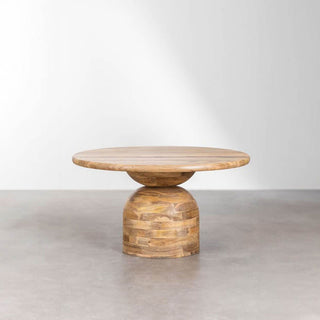 Freeform Round 55"W Acacia Dining Table, Natural