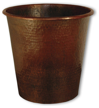 Hammered Copper Bathroom Waste Bin, Antique Copper