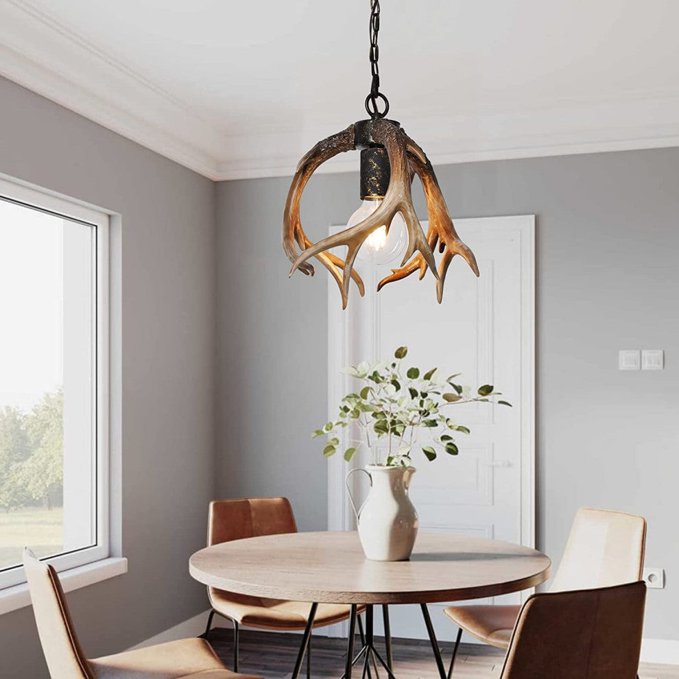 Antler Pendant Light, Rustic Farmhouse