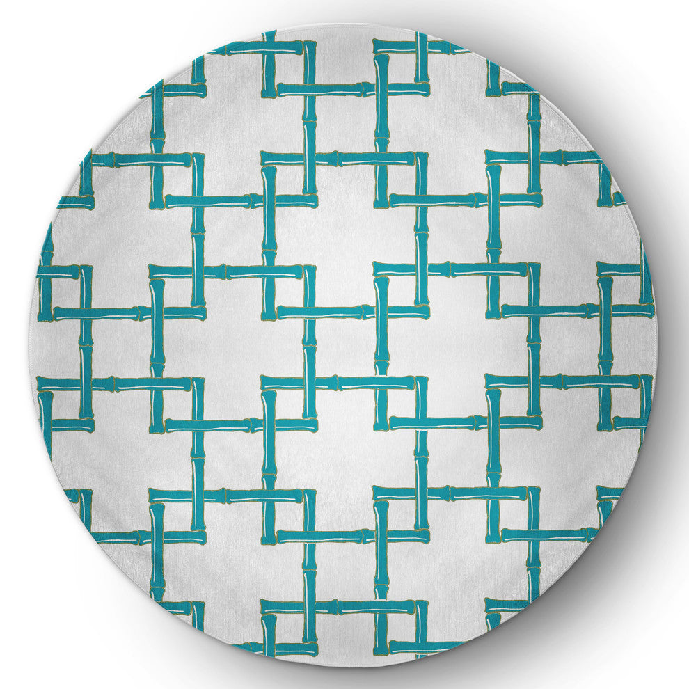 Bamboo Spring Chenille Rug, Explorer Blue, 5' Round