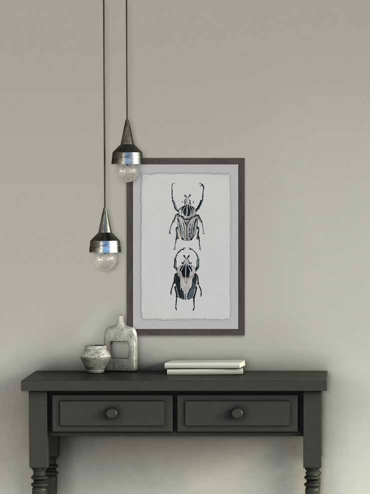 "Beetle Duo" Framed Painting Print, 12"x18"