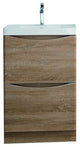 Eviva Smile 24" White Oak Modern Bathroom Vanity Integrated White Acrylic Sink
