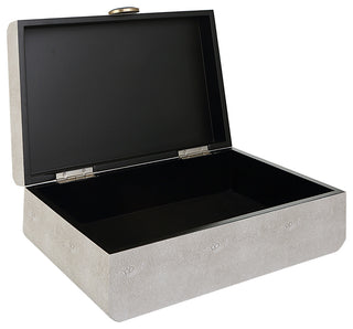 Uttermost Lalique White Shagreen Box