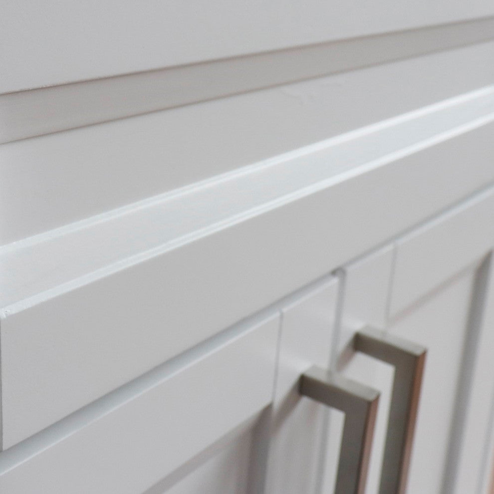 25" Single Sink Vanity, White Finish With White Carrara Marble And Oval Sink