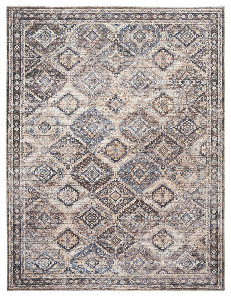 Nicole Curtis Nc Series 1 8' x 10' Ivory/Latte Machine Washable Area Rugs