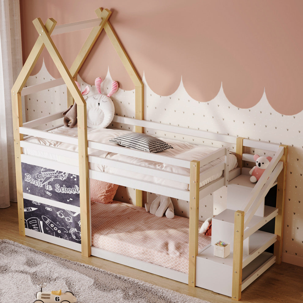 Gewnee Twin over Twin House Bunk Bed