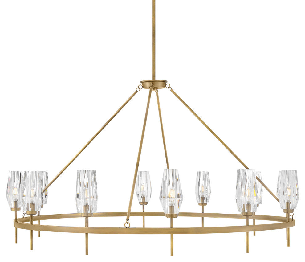 Hinkley Lighting 38259 Ana 12 Light 58"W Crystal Ring Chandelier - Heritage