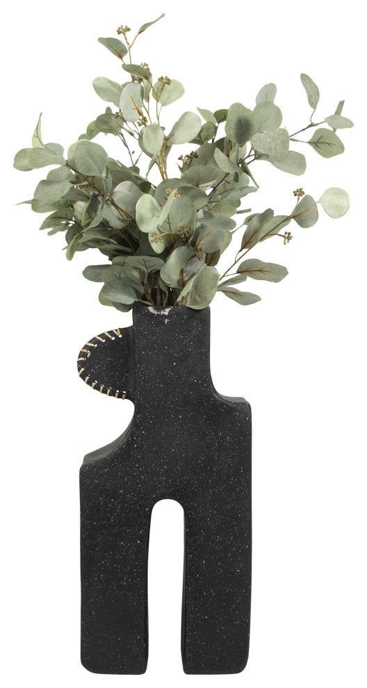 Ecomix, 21"H Abstract Vase, Black