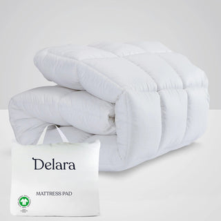 Down Alternative Organic Cotton Shell Mattress Pad, Queen(60"x80")
