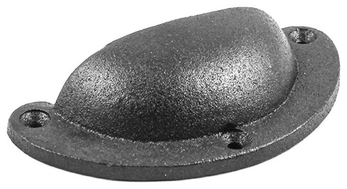 Renovators Supply Black Cabinet Cup Bin Pull Antique Wrought Iron Dresser Handle