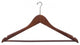 Wooden Anti-Theft Security Suit Hanger, Walnut/Chrome Finish, Box of 100