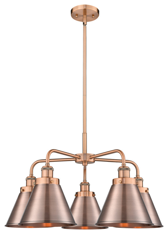 Innovations Ballston Urban 5 26" Chandelier Antique Copper